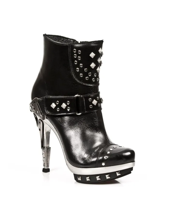 Women Ankle Boot Black PlatfAcero MPunk003C1 New Rock High Heels