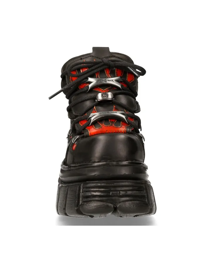 Women Ankle Boot Black Tower With Laces MMet011C11 New Rock Platform Women Ankle Boot Black Tower With Laces MMet011C11 New Rock Platform
