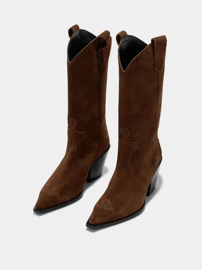 Women Ariel Suede Cowboy Boots Aeyde Ankle Boots