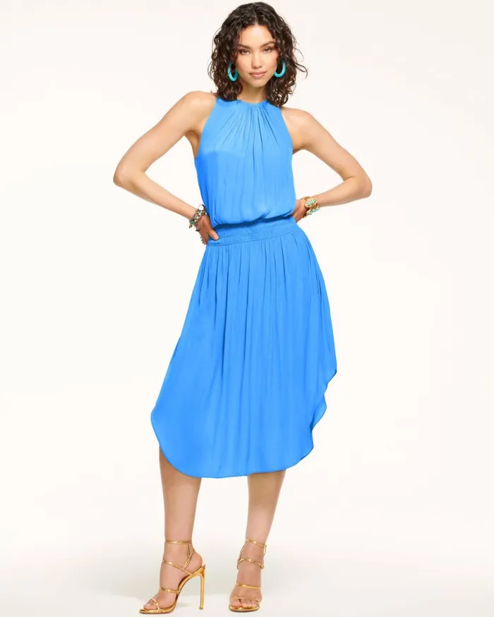 Women Audrey Smocked Midi Dress Navy Ramy Brook Dresses Women Audrey Smocked Midi Dress Navy Ramy Brook Dresses