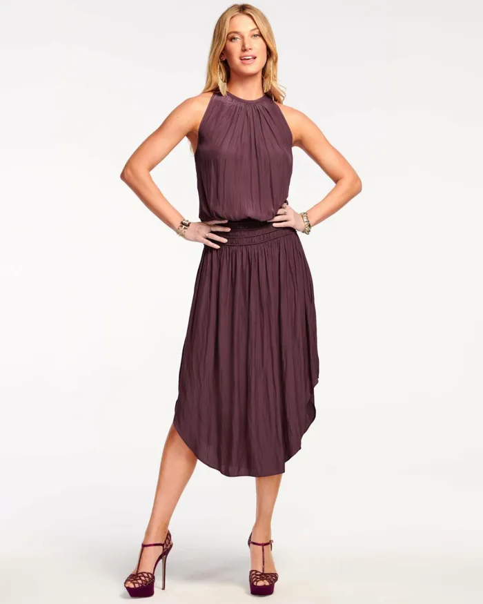 Women Audrey Smocked Midi Dress Navy Ramy Brook Dresses Women Audrey Smocked Midi Dress Navy Ramy Brook Dresses