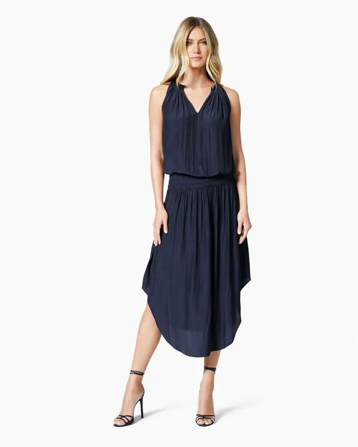 Women Audrey Smocked Midi Dress Navy Ramy Brook Dresses Women Audrey Smocked Midi Dress Navy Ramy Brook Dresses