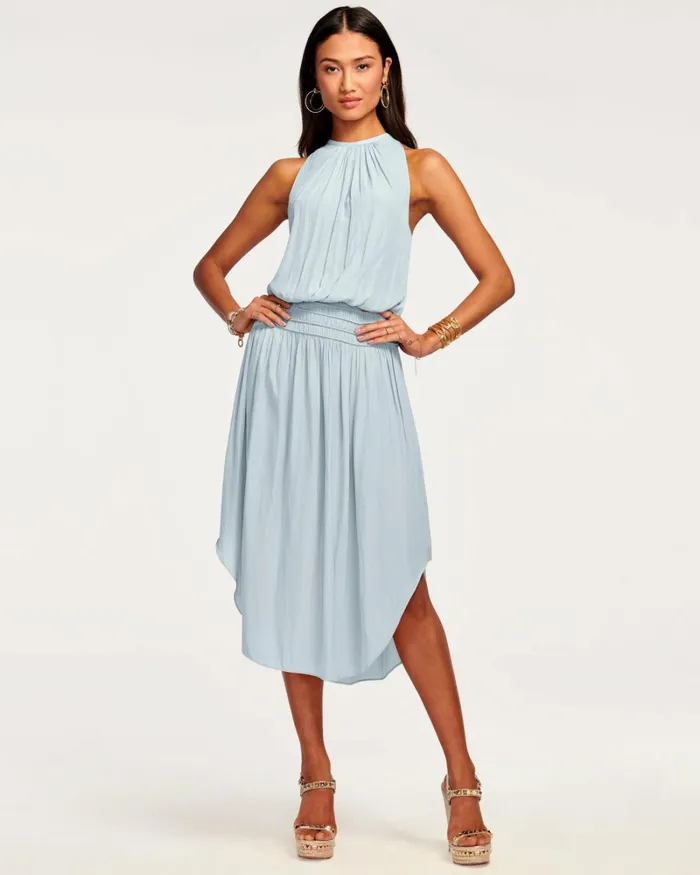 Women Audrey Smocked Midi Dress Navy Ramy Brook Dresses Women Audrey Smocked Midi Dress Navy Ramy Brook Dresses