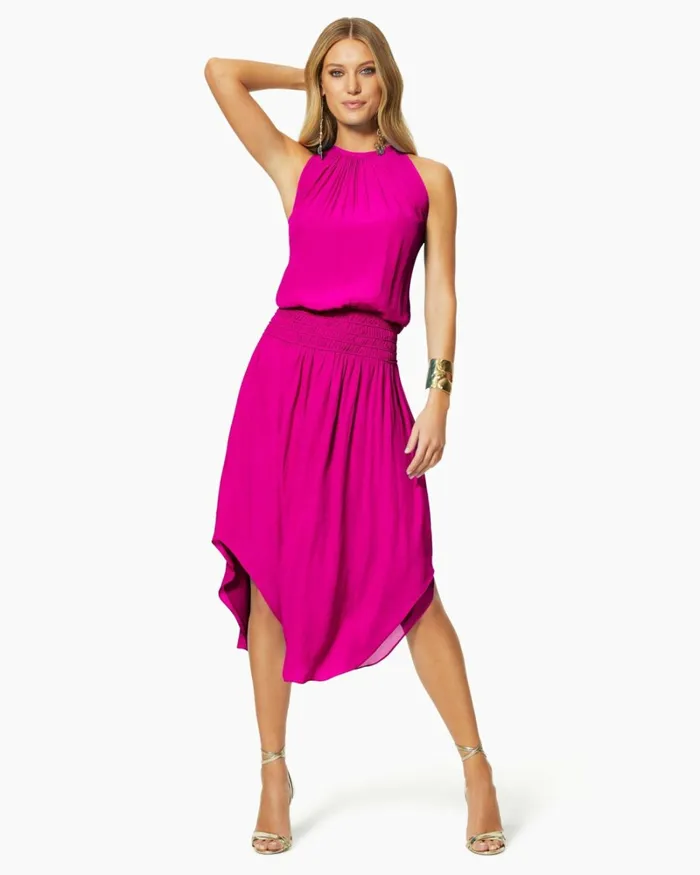 Women Audrey Smocked Midi Dress Navy Ramy Brook Dresses Women Audrey Smocked Midi Dress Navy Ramy Brook Dresses