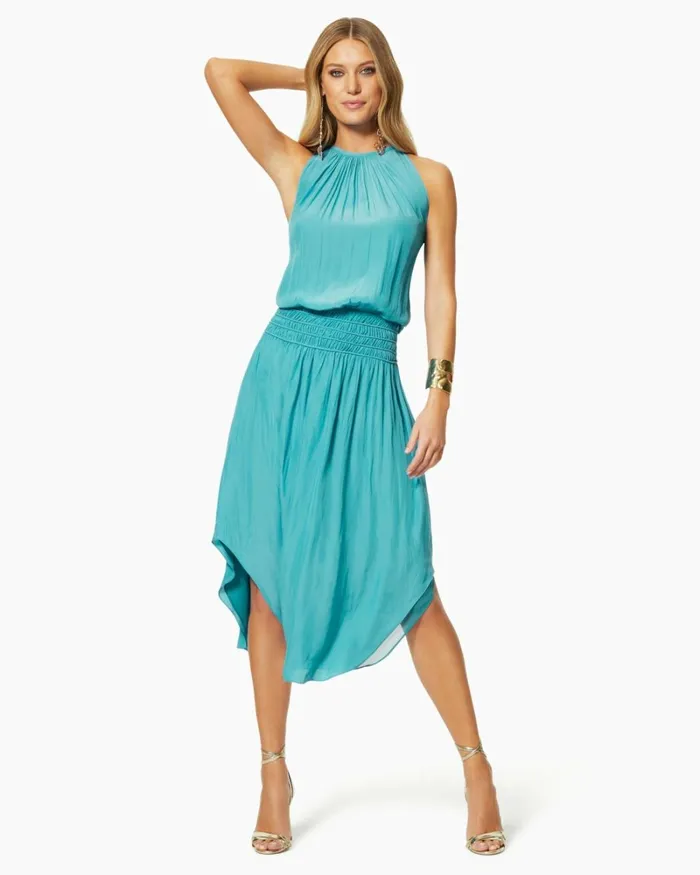 Women Audrey Smocked Midi Dress Navy Ramy Brook Dresses Women Audrey Smocked Midi Dress Navy Ramy Brook Dresses