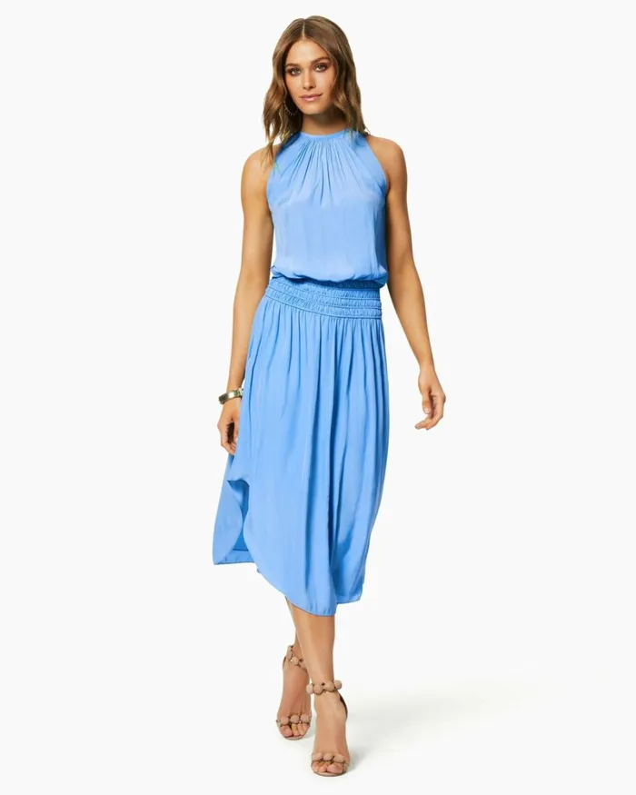 Women Audrey Smocked Midi Dress Navy Ramy Brook Dresses Women Audrey Smocked Midi Dress Navy Ramy Brook Dresses