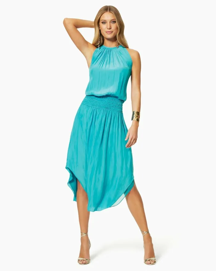 Women Audrey Smocked Midi Dress Navy Ramy Brook Dresses Women Audrey Smocked Midi Dress Navy Ramy Brook Dresses