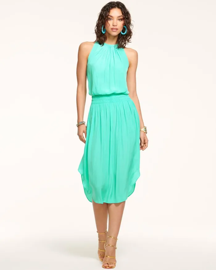 Women Audrey Smocked Midi Dress Navy Ramy Brook Dresses Women Audrey Smocked Midi Dress Navy Ramy Brook Dresses