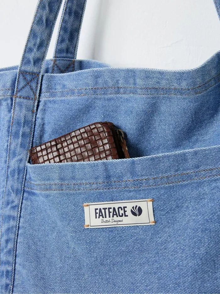 Women Bags and Purses Fat Face Astrid Blue Pocket Tote Bag