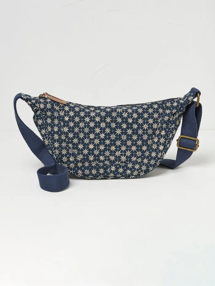 Women Bags and Purses Fat Face Gia Blue Canvas Sling Bag