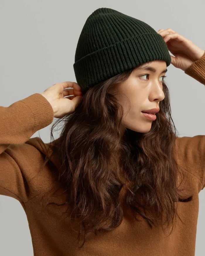 Women Beanies Colorful Standard Merino Wool Beanie Marine Blue