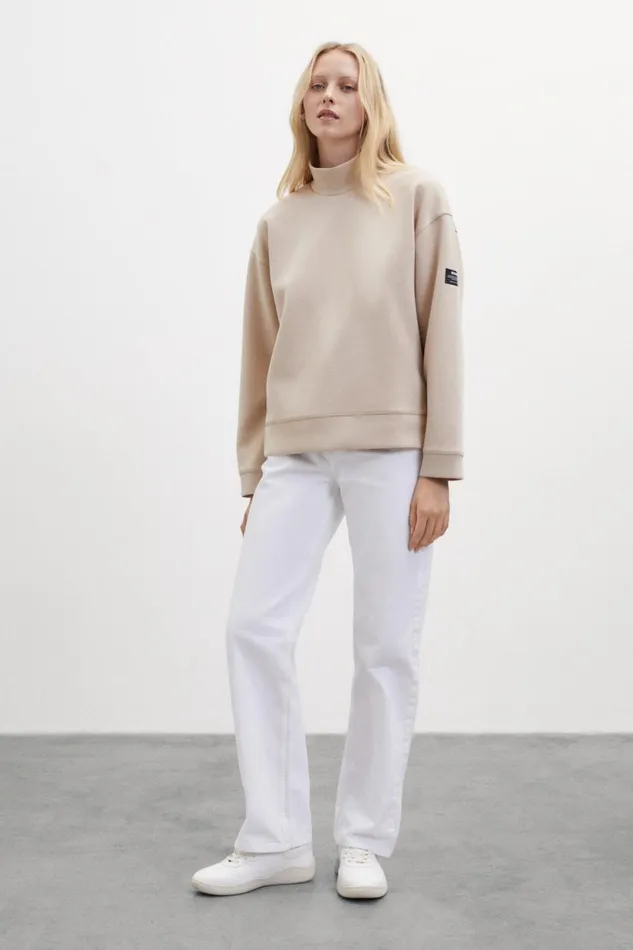 Women Beige Atenas Sweatshirt Ecoalf Sweatshirts