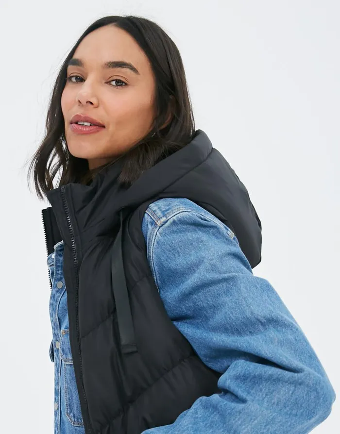 Women Black Longline Padded Gilet Threadbare Jackets Women Black Longline Padded Gilet Threadbare Jackets