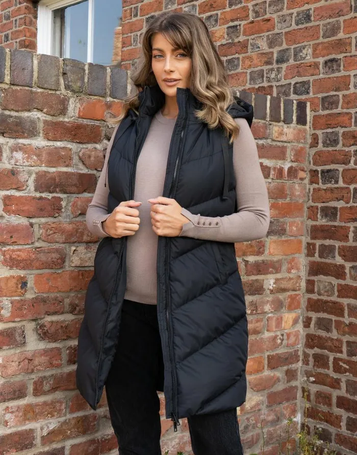 Women Black Longline Padded Gilet Threadbare Jackets Women Black Longline Padded Gilet Threadbare Jackets