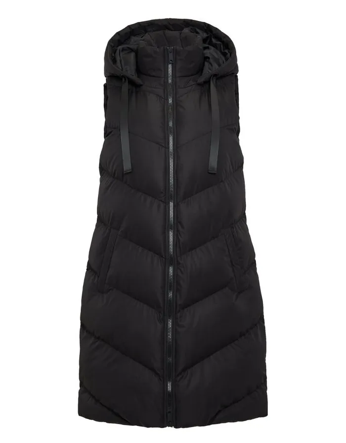 Women Black Longline Padded Gilet Threadbare Jackets Women Black Longline Padded Gilet Threadbare Jackets