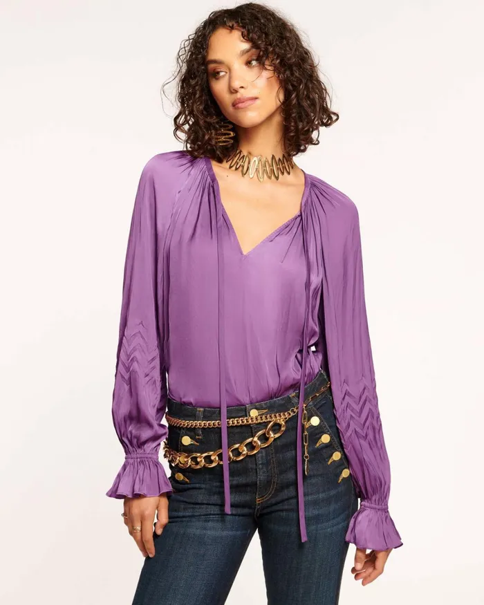 Women Blake VNeck Blouse Mulberry Ramy Brook Tops