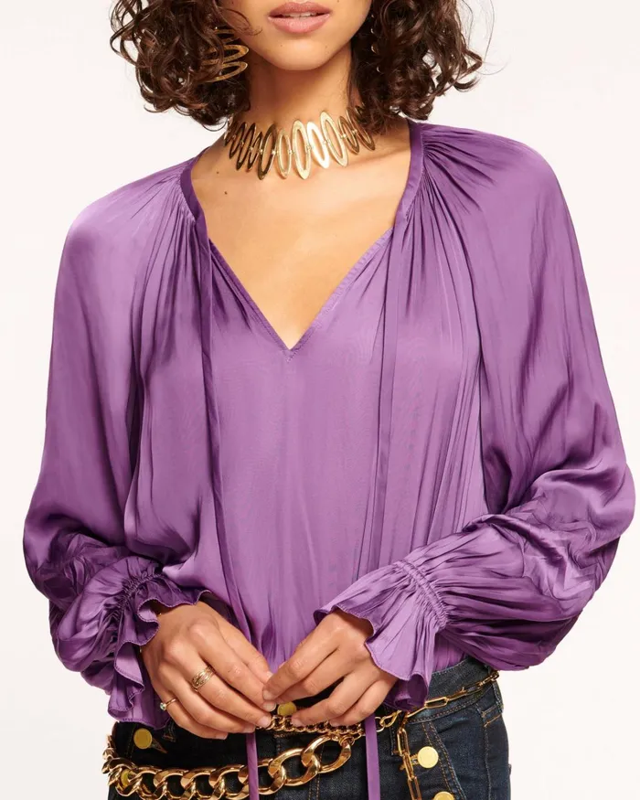 Women Blake VNeck Blouse Mulberry Ramy Brook Tops
