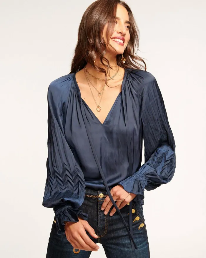 Women Blake VNeck Blouse Mulberry Ramy Brook Tops