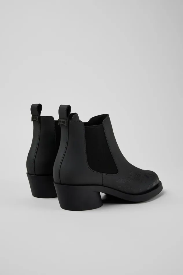Women Bonnie Gray And Black Leather Ankle Boots Camper Ankle Boots Women Bonnie Gray And Black Leather Ankle Boots Camper Ankle Boots