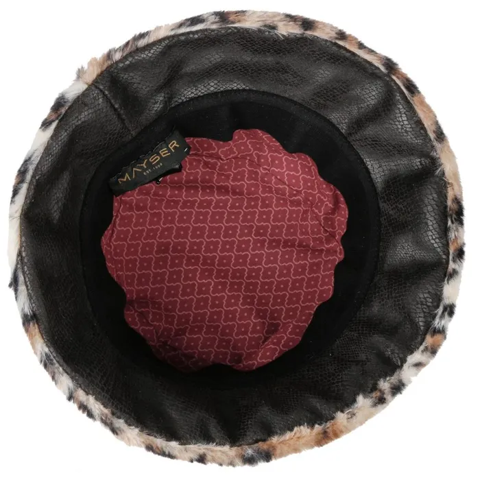 Women Bucket Hats Mayser Ella Bucket Fabric Hat With Leopard Pattern Beige Women Bucket Hats Mayser Ella Bucket Fabric Hat With Leopard Pattern Beige