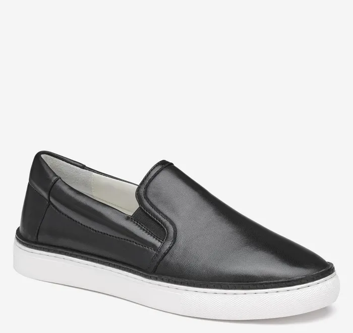 Women Callie DoubleGore SlipOn Black Glove Leather JohnstonandMurphy Mules and Loafers Women Callie DoubleGore SlipOn Black Glove Leather JohnstonandMurphy Mules and Loafers