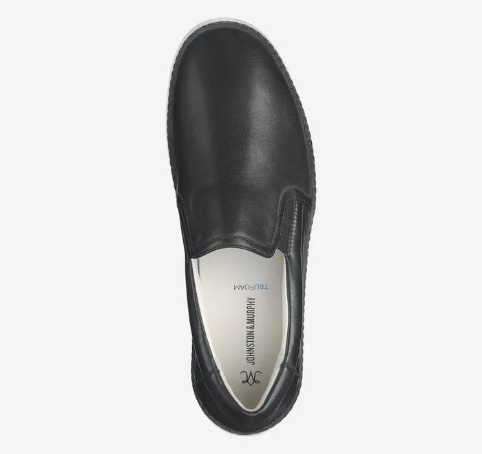 Women Callie DoubleGore SlipOn Black Glove Leather JohnstonandMurphy Mules and Loafers Women Callie DoubleGore SlipOn Black Glove Leather JohnstonandMurphy Mules and Loafers