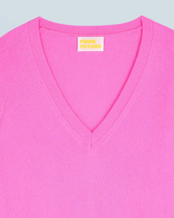 Women Cashmere Sweaters From Future Basic VNeck Sweater Dreamy Pink
