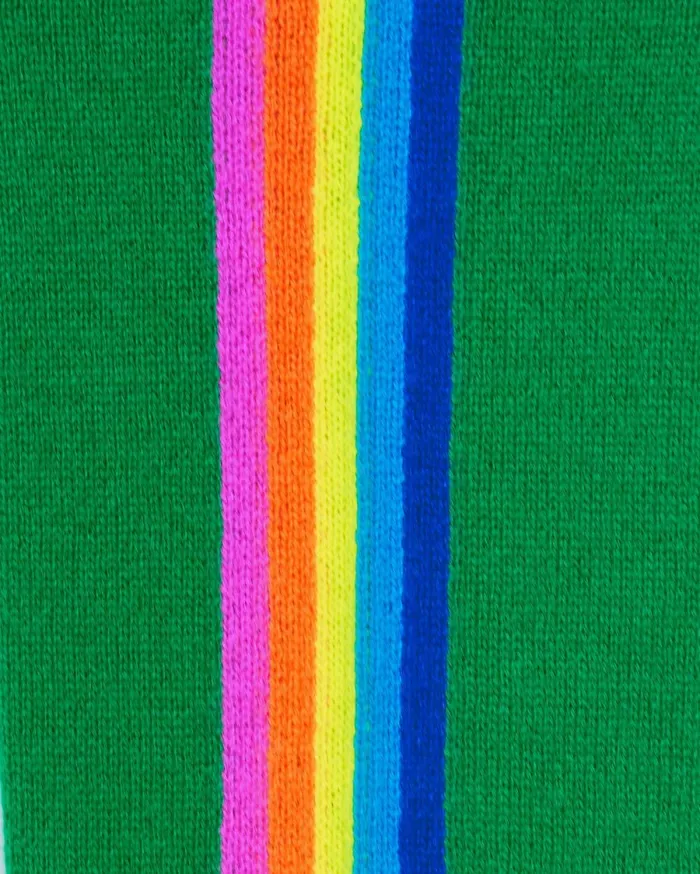 Women Cashmere Sweaters From Future Crewneck Sweater With Multicolored Stripes Tropical Green