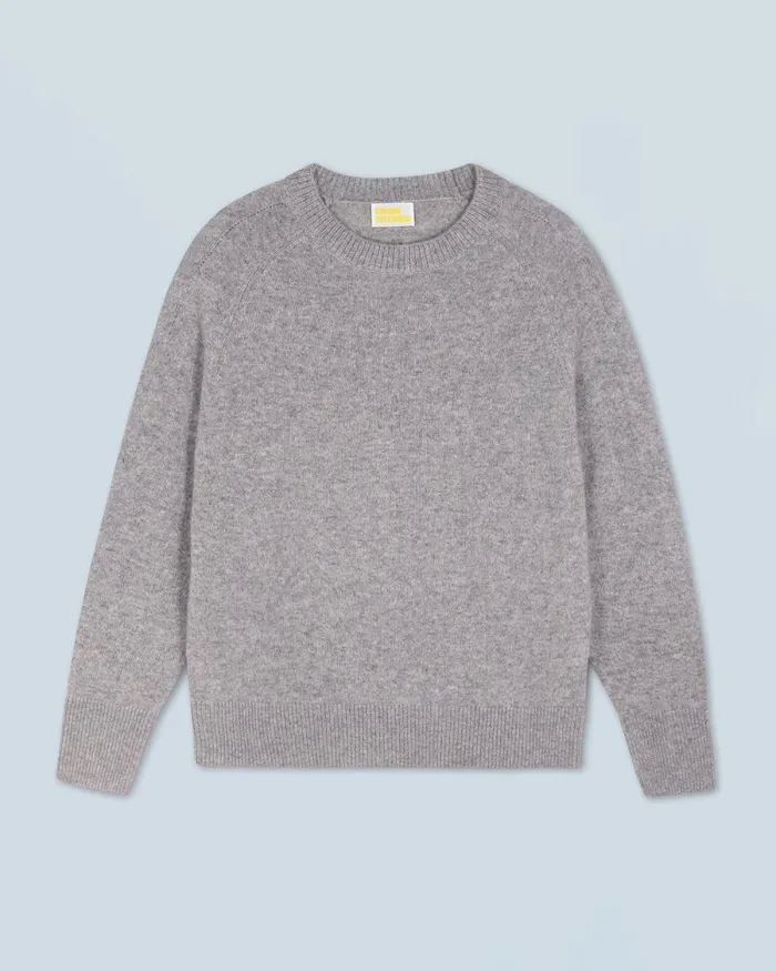 Women Cashmere Sweaters From Future Lightweight Oversized Crewneck Sweater Dark Heather Gray