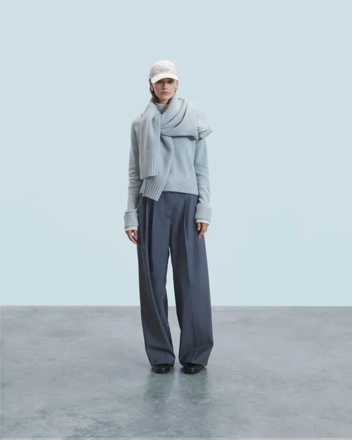 Women Cashmere Sweaters From Future Mock Neck Sweater Gray Stone
