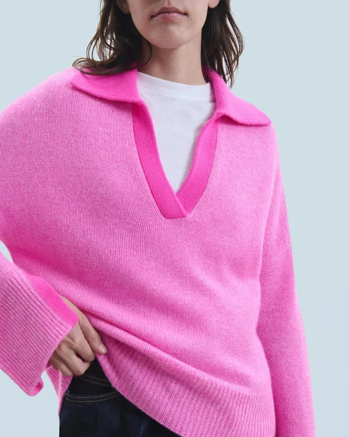Women Cashmere Sweaters From Future Polo Neck Sweater Pink
