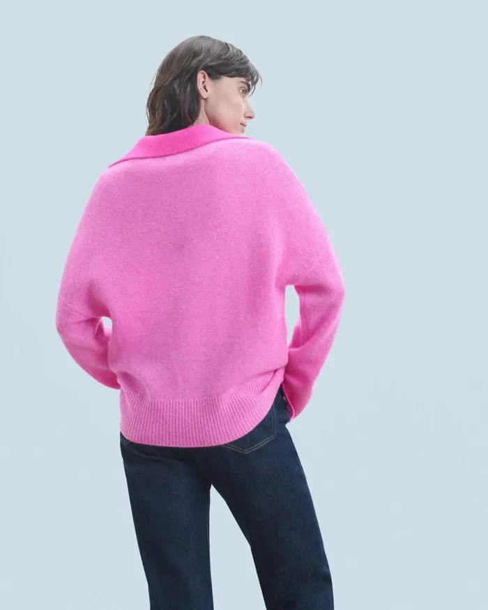 Women Cashmere Sweaters From Future Polo Neck Sweater Pink