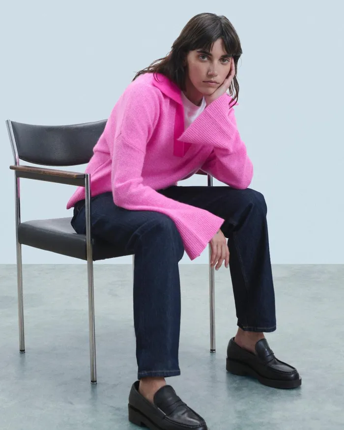 Women Cashmere Sweaters From Future Polo Neck Sweater Pink