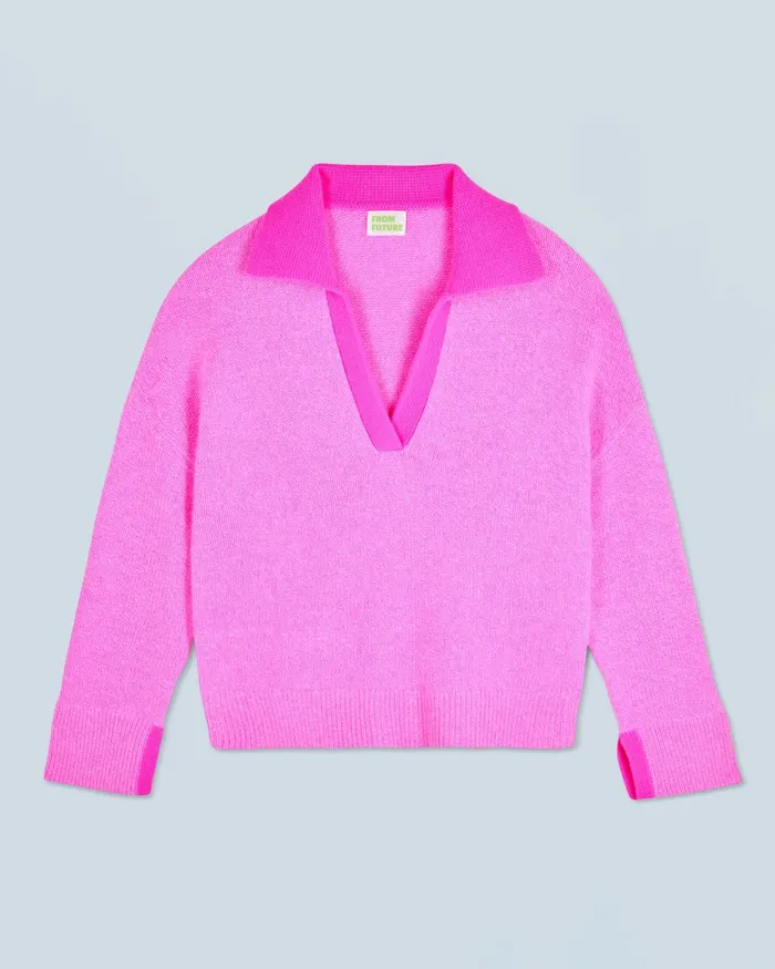 Women Cashmere Sweaters From Future Polo Neck Sweater Pink