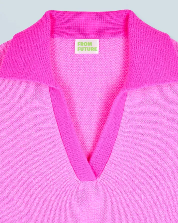 Women Cashmere Sweaters From Future Polo Neck Sweater Pink