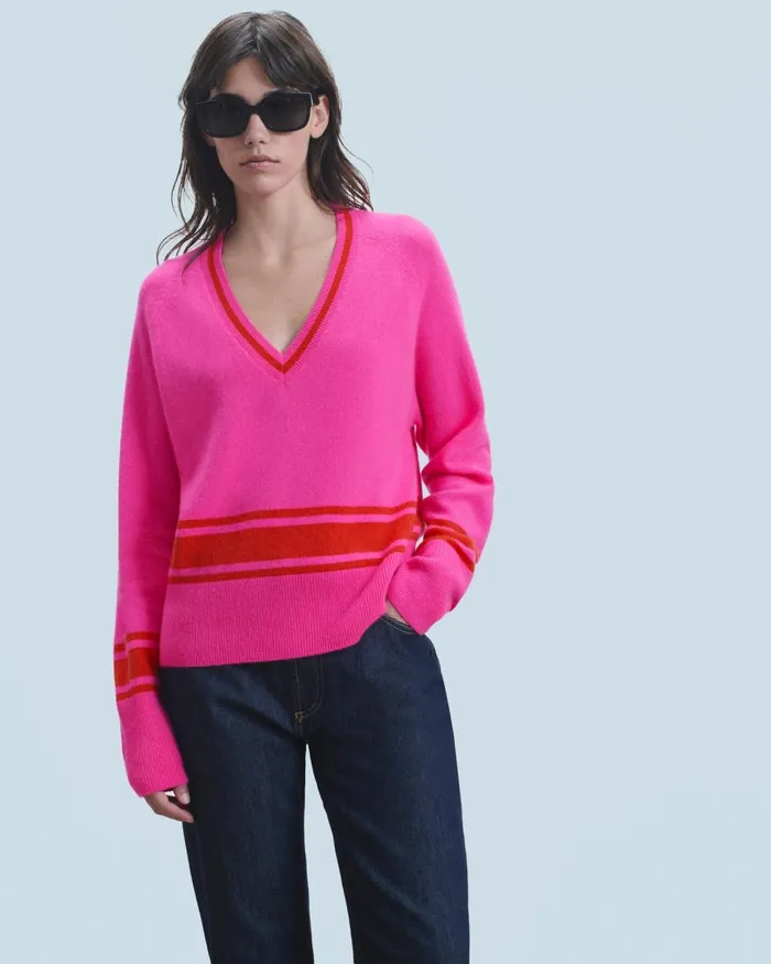 Women Cashmere Sweaters From Future VNeck Sweater Utopic Pink