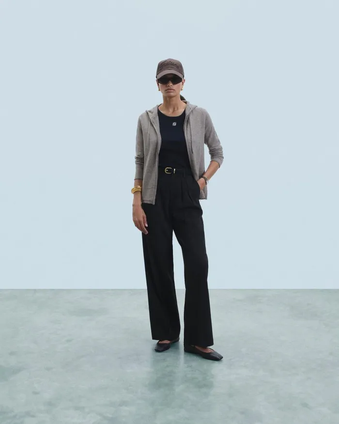 Women Cashmere Sweaters From Future Zipped Hoodie Sweater Taupe