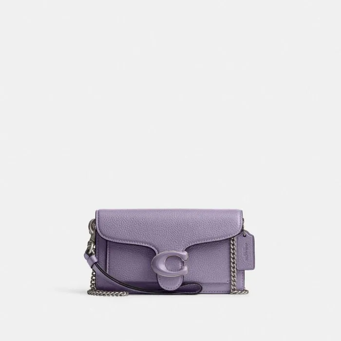 Women Clutches Coach Tabby Crossbody Wristlet Silverlight Violet