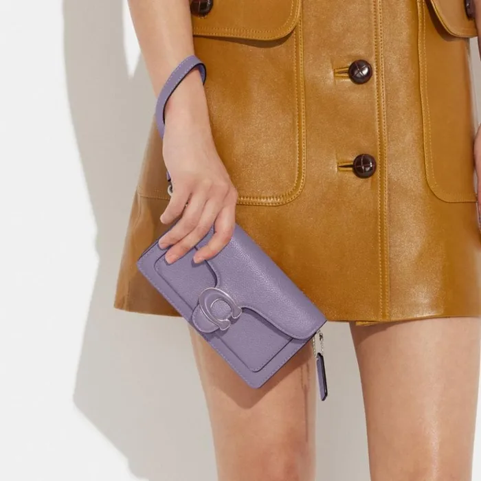 Women Clutches Coach Tabby Crossbody Wristlet Silverlight Violet