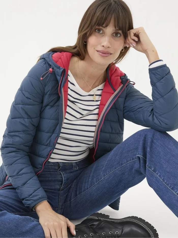 Women Coats and Jackets Fat Face Ruby Teal Blue Lightweight Puffer Jacket