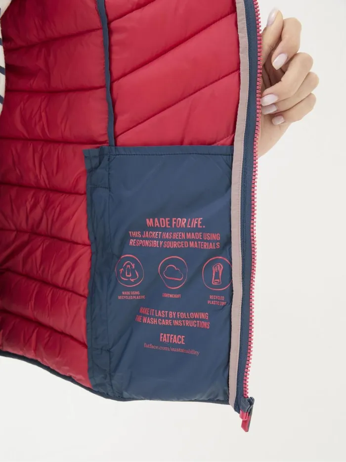 Women Coats and Jackets Fat Face Ruby Teal Blue Lightweight Puffer Jacket