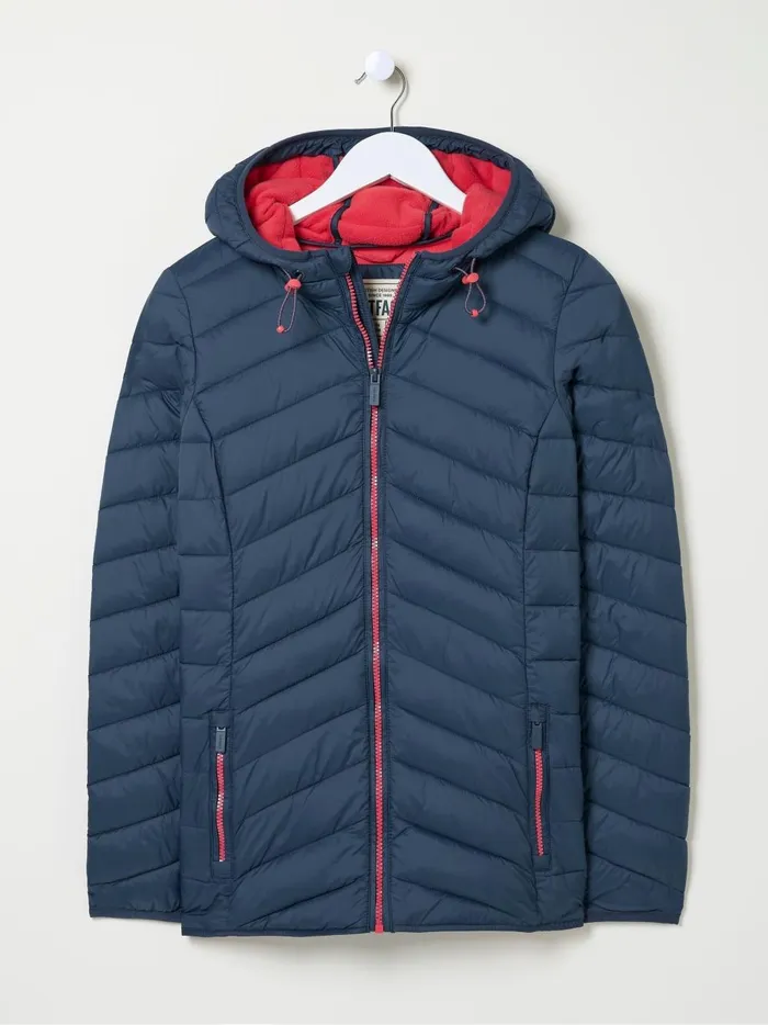 Women Coats and Jackets Fat Face Ruby Teal Blue Lightweight Puffer Jacket