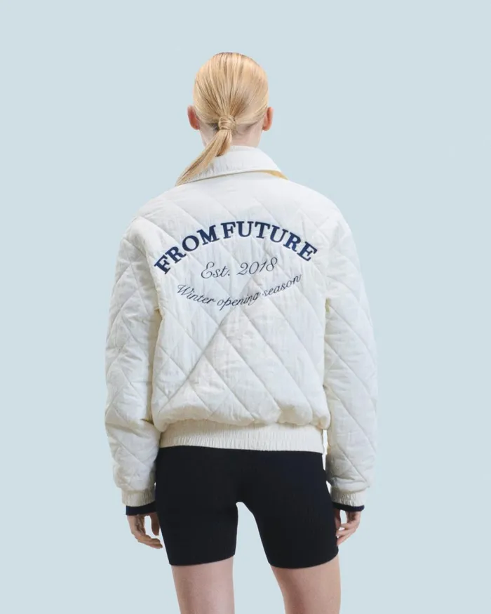 Women Coats and Jackets From Future Outerwear Quilted Bomber Jacket Sand