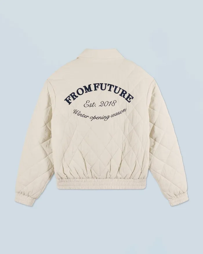 Women Coats and Jackets From Future Outerwear Quilted Bomber Jacket Sand