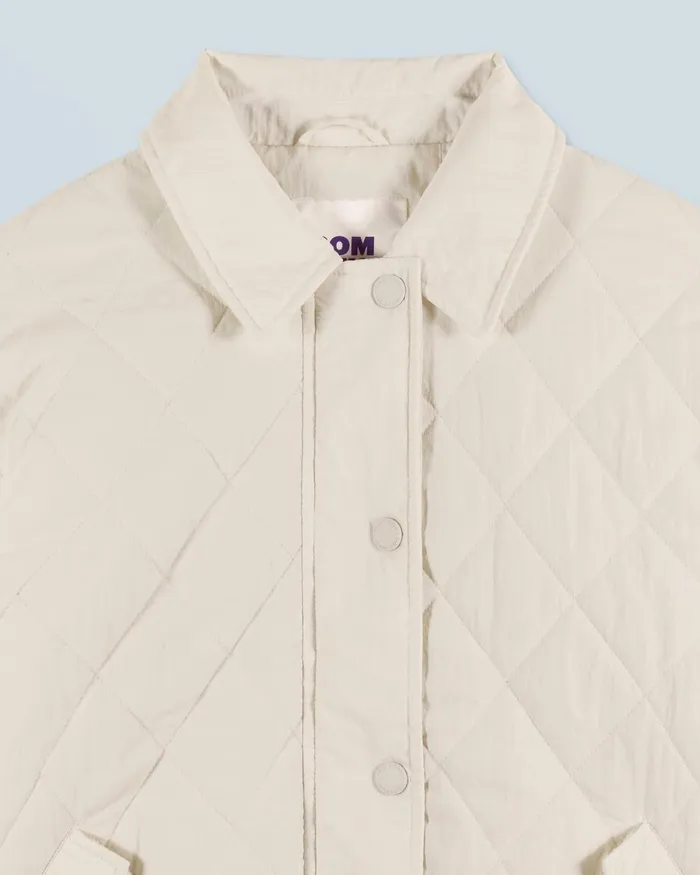 Women Coats and Jackets From Future Outerwear Quilted Bomber Jacket Sand