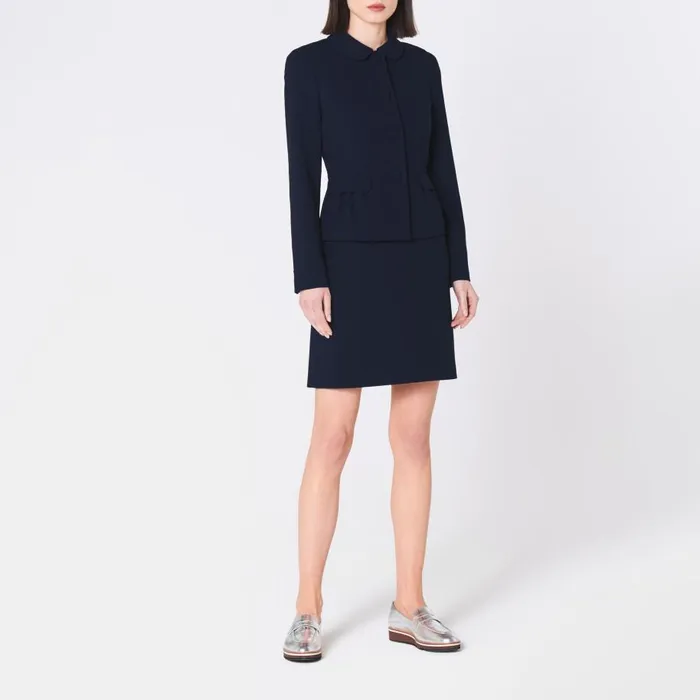 Women Coats and Jackets LKBennett Nolan Navy Peplum Jacket Midnight