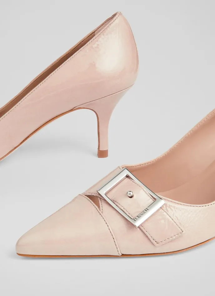 Women Court Shoes LKBennett Billie Beige Crinkle Patent BuckleDetail Courts Trench Women Court Shoes LKBennett Billie Beige Crinkle Patent BuckleDetail Courts Trench
