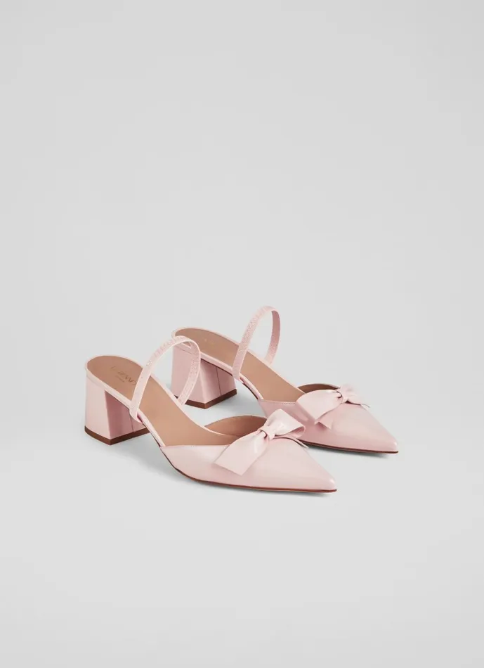 Women Court Shoes LKBennett Cadence Pink Patent BowFront Slingbacks Light Pink Women Court Shoes LKBennett Cadence Pink Patent BowFront Slingbacks Light Pink