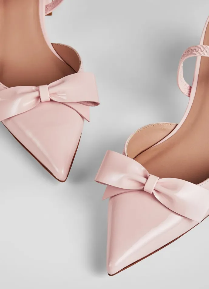 Women Court Shoes LKBennett Cadence Pink Patent BowFront Slingbacks Light Pink Women Court Shoes LKBennett Cadence Pink Patent BowFront Slingbacks Light Pink