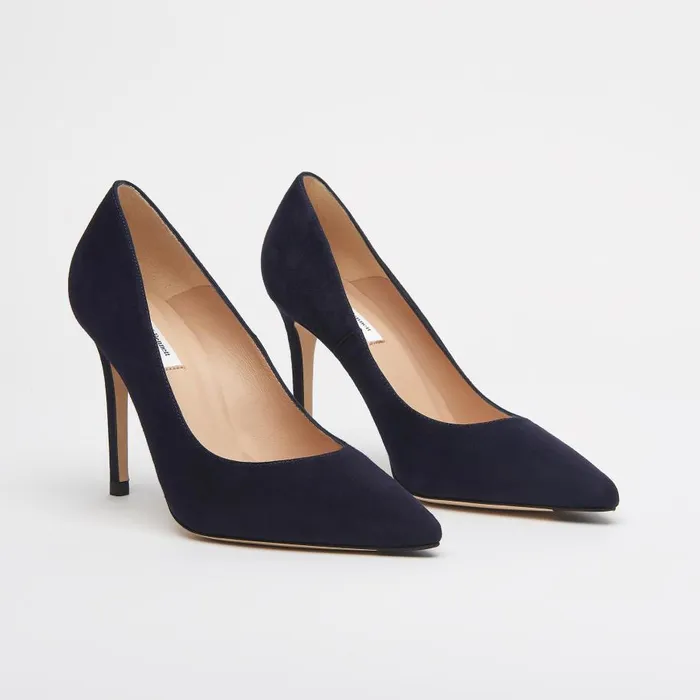 Women Court Shoes LKBennett Fern Navy Suede Pointed Toe Courts Navy Blue Women Court Shoes LKBennett Fern Navy Suede Pointed Toe Courts Navy Blue